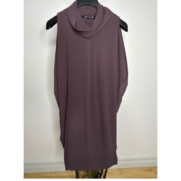 C'est Moi Womens Cowl Neck Cocktail Dress Sleeveless Oversized Size M Brown - Picture 1 of 3